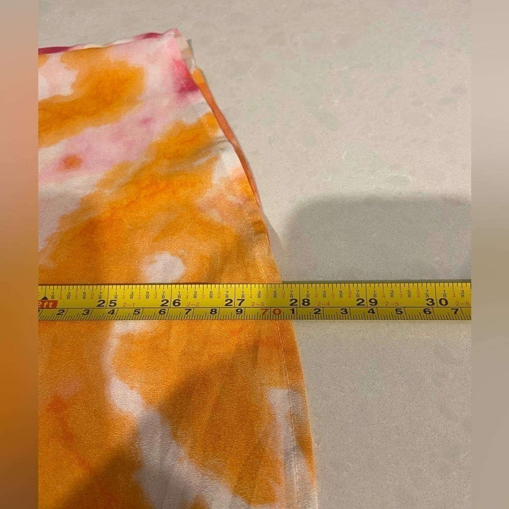 Calvin Klein Tie Dyed Button Down Blouse Size Medium Pink and Orange - Picture 6 of 12